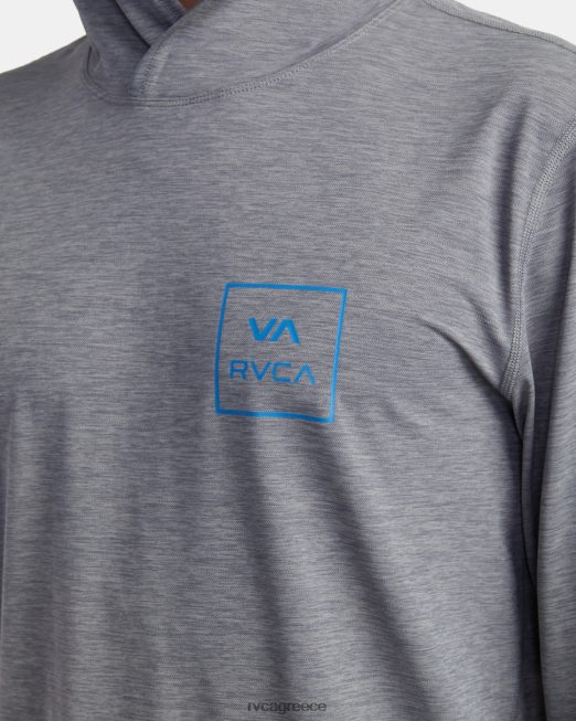 R422N8628 μακρυμάνικη κουκούλα rashguard RVCA για άνδρες και γυναίκες ερείκη γκρι είδη ένδυσης