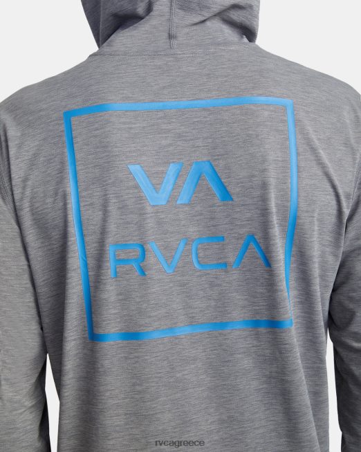 R422N8628 μακρυμάνικη κουκούλα rashguard RVCA για άνδρες και γυναίκες ερείκη γκρι είδη ένδυσης