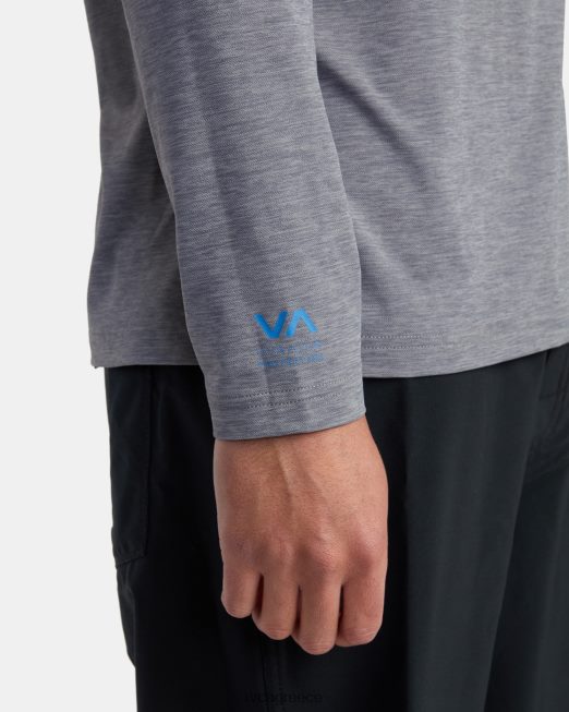 R422N8628 μακρυμάνικη κουκούλα rashguard RVCA για άνδρες και γυναίκες ερείκη γκρι είδη ένδυσης