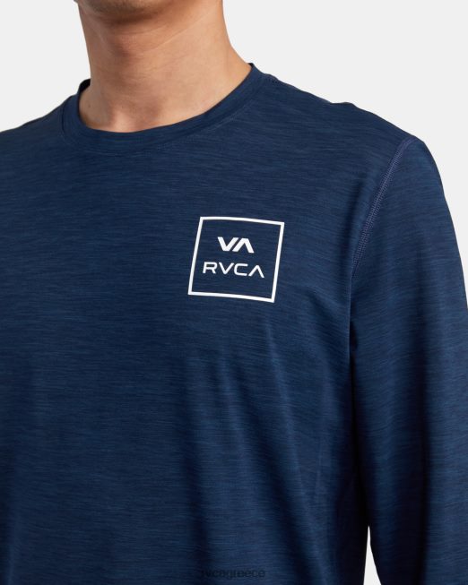 R422N8633 μακρυμάνικο rashguard RVCA για άνδρες και γυναίκες ναυτικό ρείκι είδη ένδυσης