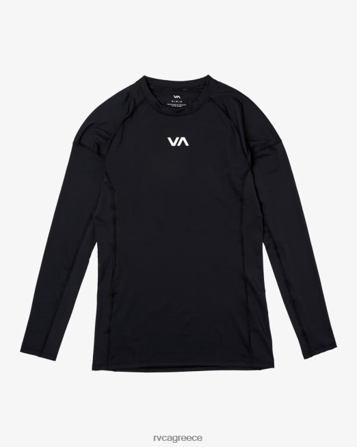R422N8886 va sport μακρυμάνικο rashguard RVCA για άνδρες και γυναίκες μαύρος είδη ένδυσης