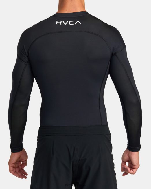 R422N8886 va sport μακρυμάνικο rashguard RVCA για άνδρες και γυναίκες μαύρος είδη ένδυσης