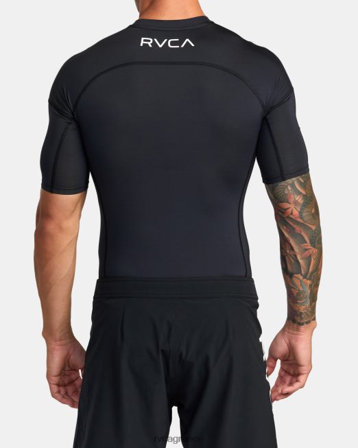 R422N8909 va sport κοντομάνικο rashguard RVCA για άνδρες και γυναίκες μαύρος είδη ένδυσης