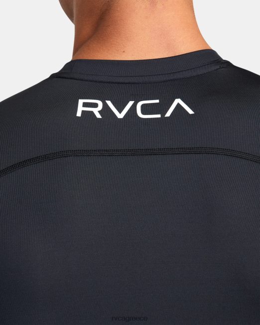 R422N8909 va sport κοντομάνικο rashguard RVCA για άνδρες και γυναίκες μαύρος είδη ένδυσης