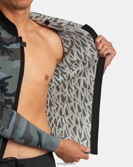 R422N8152 Μπροστινή φόρμα με φερμουάρ ισορροπίας 2mm RVCA για άνδρες και γυναίκες camo είδη ένδυσης
