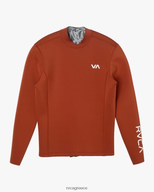 R422N8614 Σακάκι με φερμουάρ στο πίσω μέρος 2mm RVCA για άνδρες και γυναίκες ρουστίκ κόκκινο είδη ένδυσης