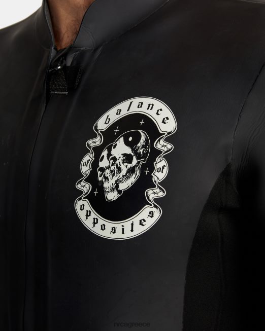 R422N8629 Μπροστινό μπουφάν benji anp με φερμουάρ 2mm RVCA για άνδρες και γυναίκες μαύρος είδη ένδυσης