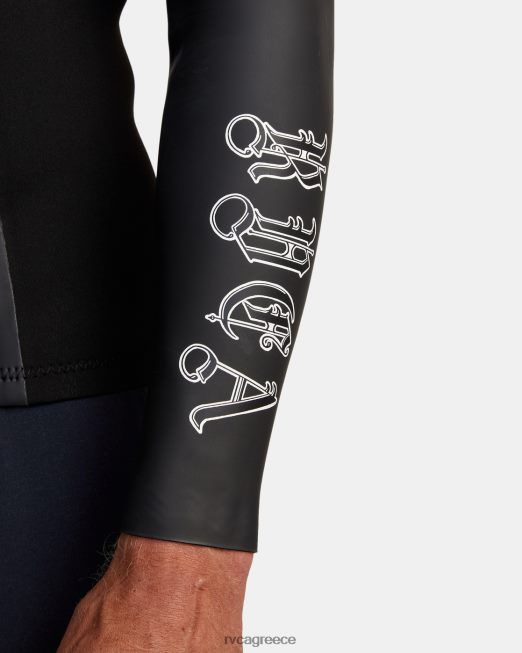 R422N8629 Μπροστινό μπουφάν benji anp με φερμουάρ 2mm RVCA για άνδρες και γυναίκες μαύρος είδη ένδυσης