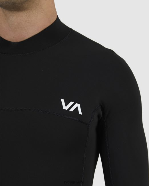 R422N8647 Ολόσωμη φόρμα με φερμουάρ 3/2 ισορροπίας RVCA για άνδρες και γυναίκες μαύρος είδη ένδυσης