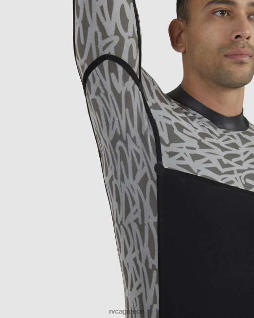 R422N8647 Ολόσωμη φόρμα με φερμουάρ 3/2 ισορροπίας RVCA για άνδρες και γυναίκες μαύρος είδη ένδυσης