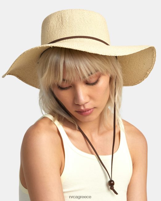 R422N81293 ψάθινο καπέλο Puerto RVCA γυναίκες ανοιχτό καφέ αξεσουάρ