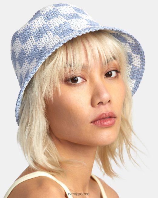 R422N81334 ψάθινο καπέλο κουβά laguna RVCA γυναίκες σκονισμένο μπλε αξεσουάρ