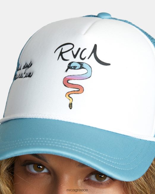 R422N8215 τριαντάφυλλο machado snaked αφρώδες καπέλο φορτηγατζή RVCA γυναίκες κυκλοθυμικό μπλε αξεσουάρ