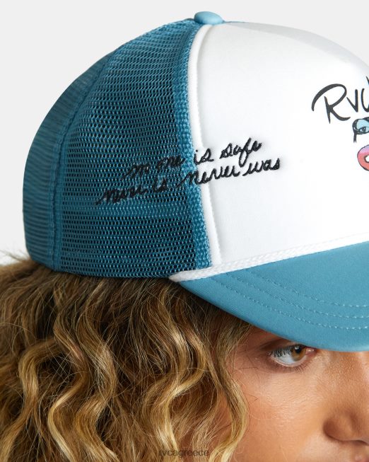 R422N8215 τριαντάφυλλο machado snaked αφρώδες καπέλο φορτηγατζή RVCA γυναίκες κυκλοθυμικό μπλε αξεσουάρ