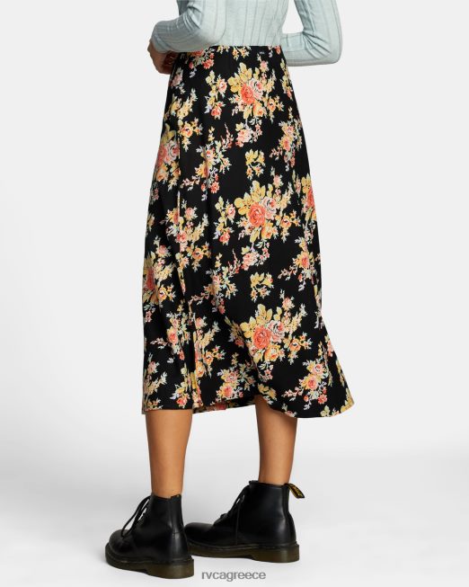 R422N81316 midi φούστα από αστερόσκονη RVCA γυναίκες αληθινό μαύρο είδη ένδυσης