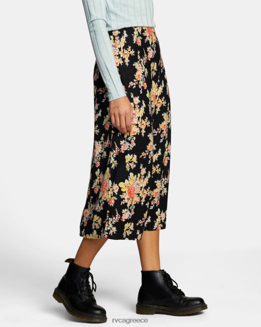 R422N81316 midi φούστα από αστερόσκονη RVCA γυναίκες αληθινό μαύρο είδη ένδυσης