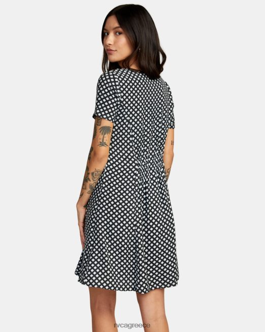 R422N81098 λιτό μίνι φόρεμα RVCA γυναίκες μαύρος είδη ένδυσης