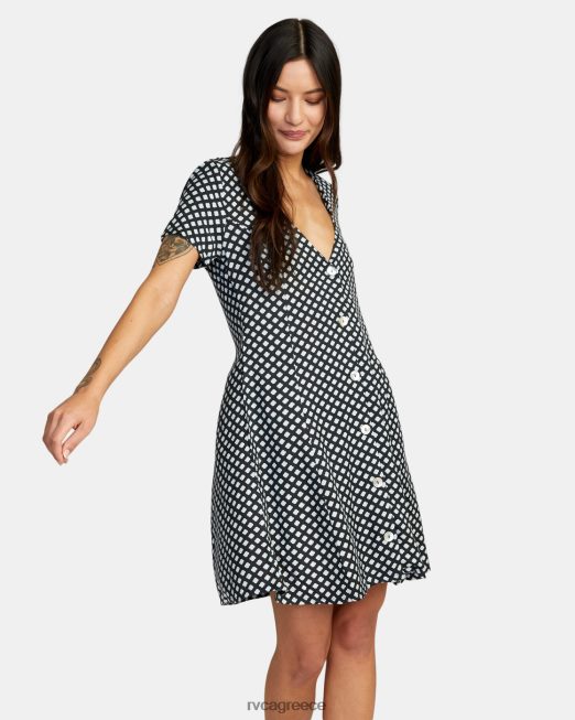 R422N81098 λιτό μίνι φόρεμα RVCA γυναίκες μαύρος είδη ένδυσης