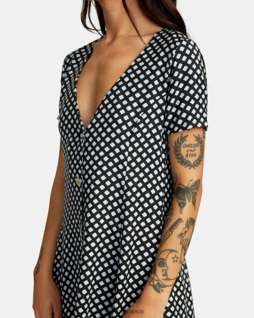 R422N81098 λιτό μίνι φόρεμα RVCA γυναίκες μαύρος είδη ένδυσης