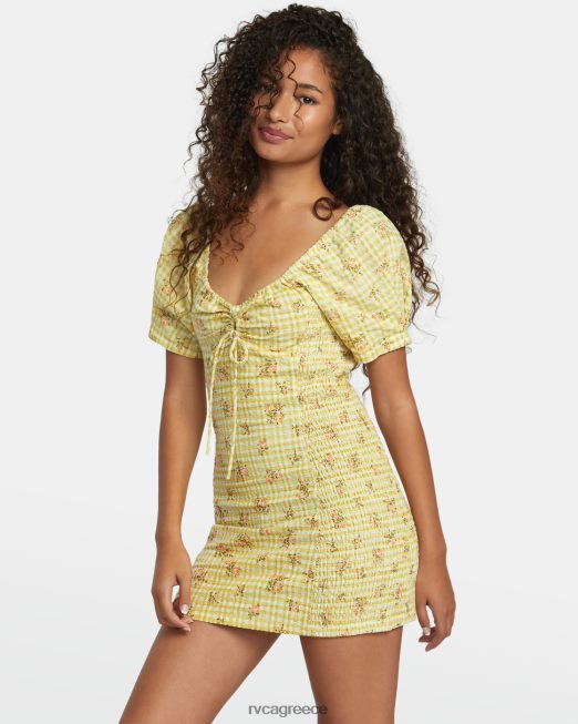 R422N81210 λινό φόρεμα gretel RVCA γυναίκες χρυσαφένιος είδη ένδυσης