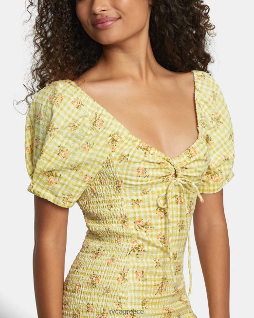 R422N81210 λινό φόρεμα gretel RVCA γυναίκες χρυσαφένιος είδη ένδυσης