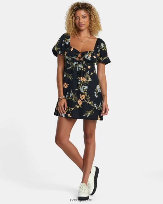 R422N81211 γλυκομίλητο μίνι φόρεμα RVCA γυναίκες μαύρος είδη ένδυσης