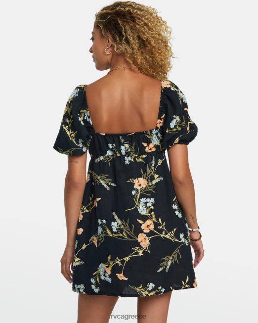 R422N81211 γλυκομίλητο μίνι φόρεμα RVCA γυναίκες μαύρος είδη ένδυσης