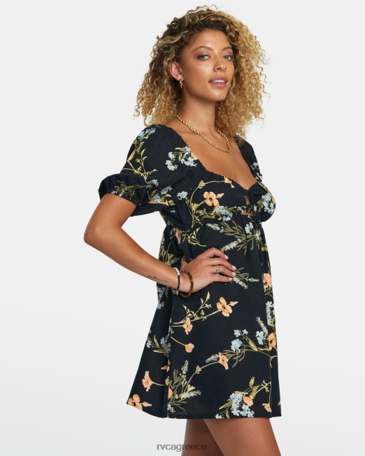 R422N81211 γλυκομίλητο μίνι φόρεμα RVCA γυναίκες μαύρος είδη ένδυσης