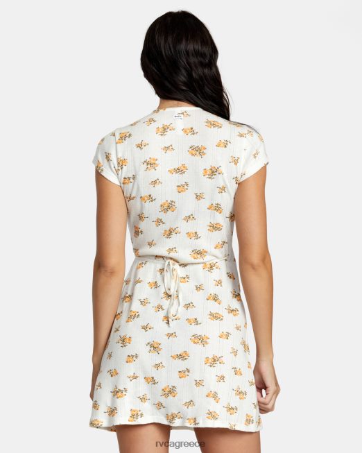 R422N81215 maddy pointelle wrap φόρεμα RVCA γυναίκες ψιθύρισε λευκό είδη ένδυσης