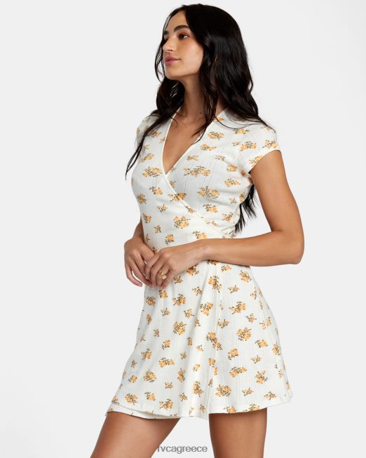 R422N81215 maddy pointelle wrap φόρεμα RVCA γυναίκες ψιθύρισε λευκό είδη ένδυσης