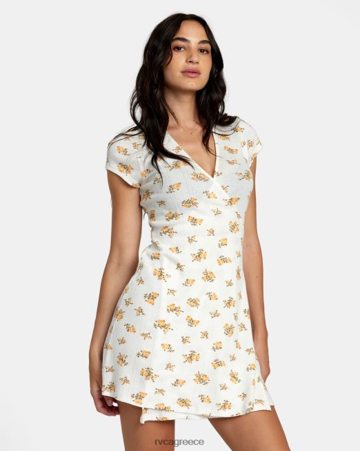 R422N81215 maddy pointelle wrap φόρεμα RVCA γυναίκες ψιθύρισε λευκό είδη ένδυσης