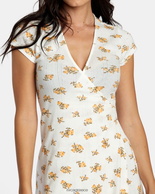 R422N81215 maddy pointelle wrap φόρεμα RVCA γυναίκες ψιθύρισε λευκό είδη ένδυσης