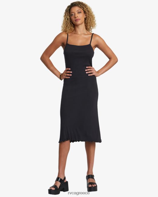 R422N81226 slink midi φόρεμα RVCA γυναίκες μαύρος είδη ένδυσης