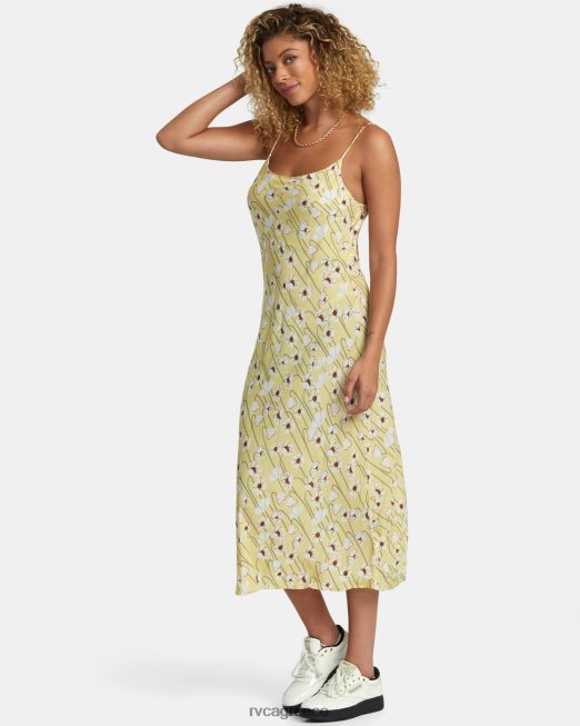 R422N81233 παρθενικό μίντι φόρεμα RVCA γυναίκες χρυσαφένιος είδη ένδυσης