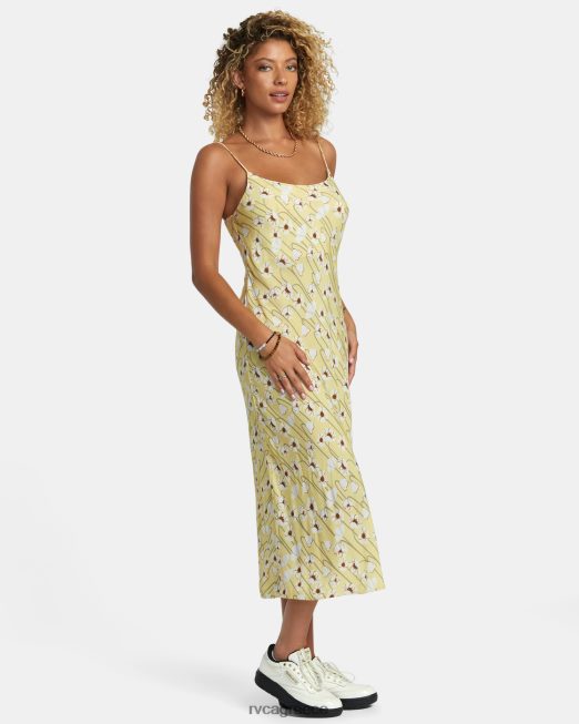 R422N81233 παρθενικό μίντι φόρεμα RVCA γυναίκες χρυσαφένιος είδη ένδυσης