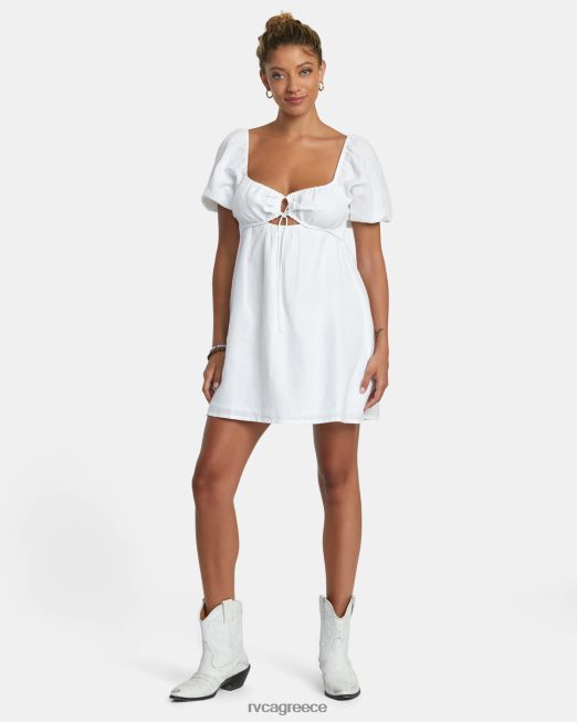 R422N81238 γλυκομίλητο μίνι φόρεμα RVCA γυναίκες ψιθύρισε λευκό είδη ένδυσης