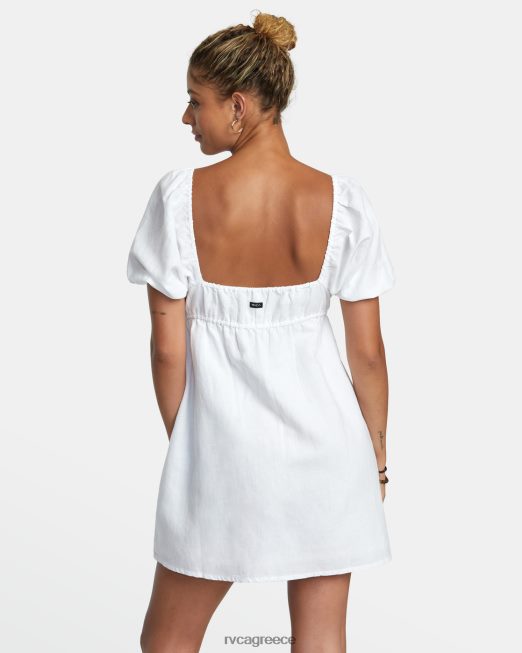 R422N81238 γλυκομίλητο μίνι φόρεμα RVCA γυναίκες ψιθύρισε λευκό είδη ένδυσης