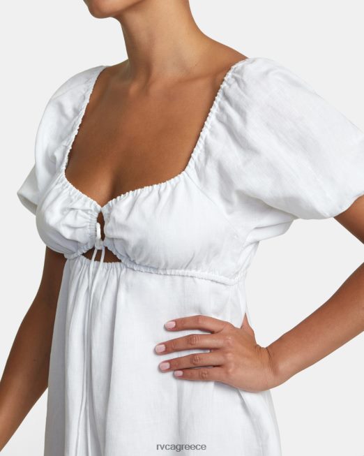 R422N81238 γλυκομίλητο μίνι φόρεμα RVCA γυναίκες ψιθύρισε λευκό είδη ένδυσης