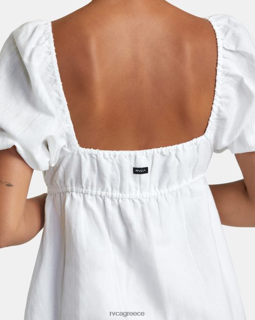 R422N81238 γλυκομίλητο μίνι φόρεμα RVCA γυναίκες ψιθύρισε λευκό είδη ένδυσης