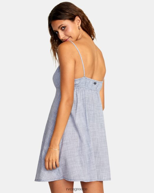 R422N81269 Μίνι φόρεμα για υπερωρίες houndstooth RVCA γυναίκες μπλε γκρι είδη ένδυσης