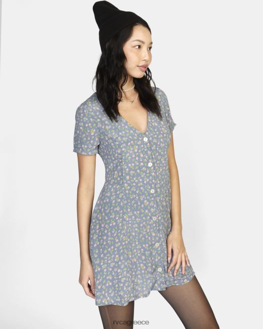 R422N81356 λιτό μίνι φόρεμα RVCA γυναίκες μπλε σκόνη είδη ένδυσης