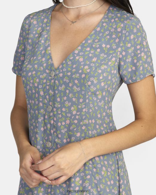 R422N81356 λιτό μίνι φόρεμα RVCA γυναίκες μπλε σκόνη είδη ένδυσης