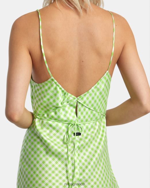 R422N81364 ω λόρδε μίντι φόρεμα RVCA γυναίκες πράσινη λάμψη είδη ένδυσης