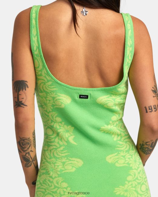 R422N81373 mai tai πλεκτό bodycon φόρεμα RVCA γυναίκες πράσινη λάμψη είδη ένδυσης
