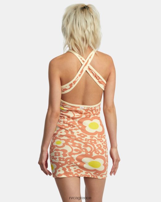 R422N81383 εντυπωσιακό rib πλεκτό φόρεμα RVCA γυναίκες λεμόνι είδη ένδυσης