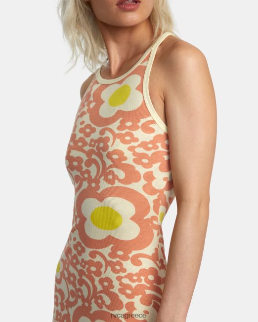 R422N81383 εντυπωσιακό rib πλεκτό φόρεμα RVCA γυναίκες λεμόνι είδη ένδυσης