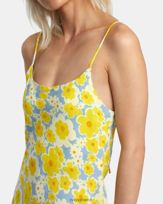 R422N81395 Μίντι φόρεμα macarthur RVCA γυναίκες σκονισμένο μπλε είδη ένδυσης