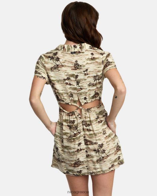 R422N81415 ριμπάουντ μίνι φόρεμα RVCA γυναίκες κρέμα είδη ένδυσης