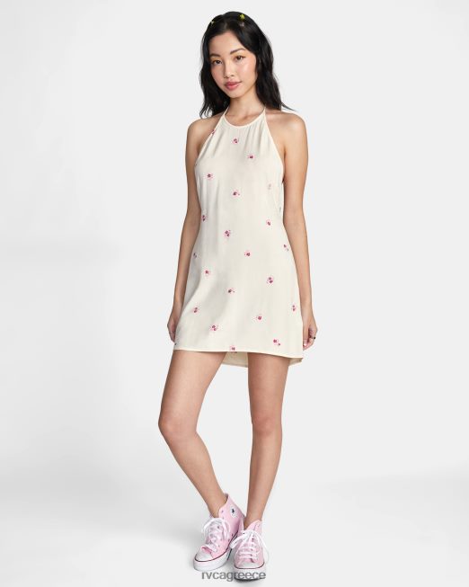 R422N81450 ίσιο φόρεμα με καπίστρι RVCA γυναίκες κρέμα είδη ένδυσης