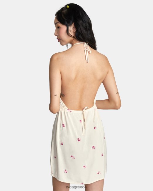 R422N81450 ίσιο φόρεμα με καπίστρι RVCA γυναίκες κρέμα είδη ένδυσης